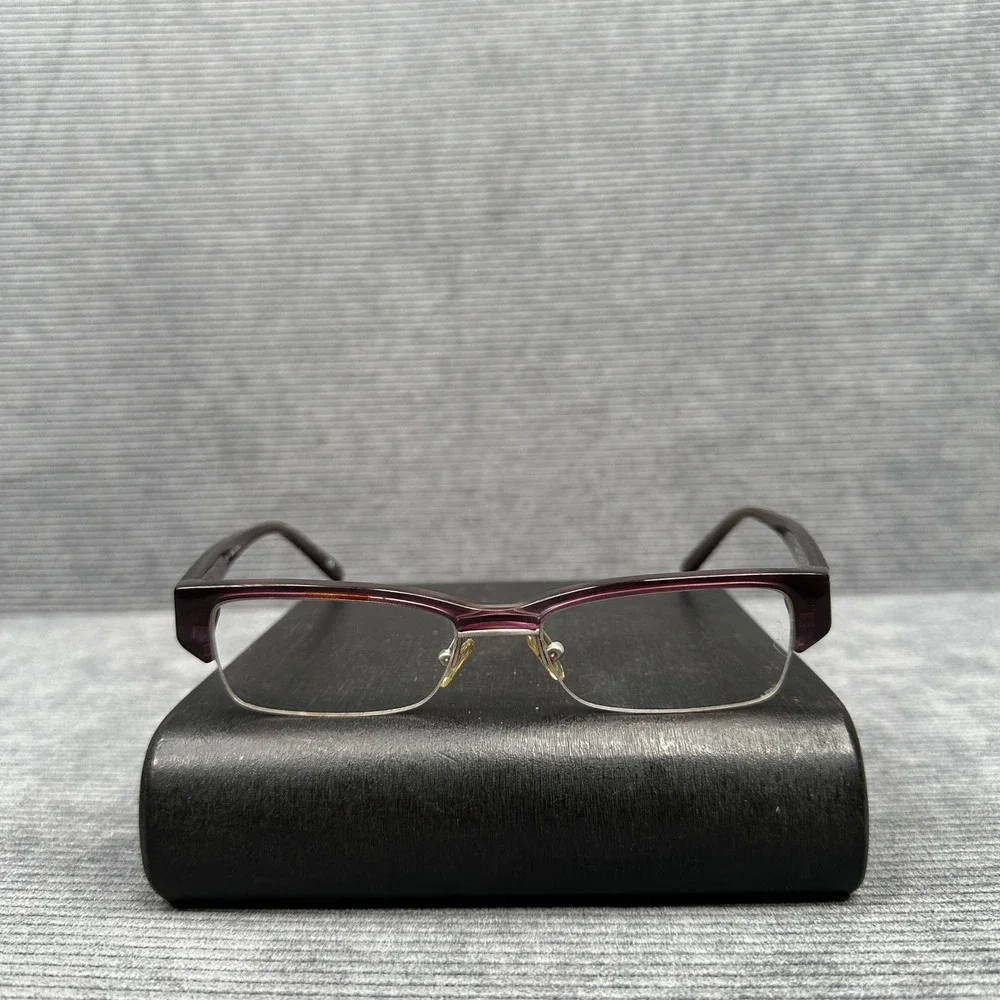 Chloe Y2K Eyeglasses Womens Plum Semi Rimles Rectangular Frames 51-17-135 France